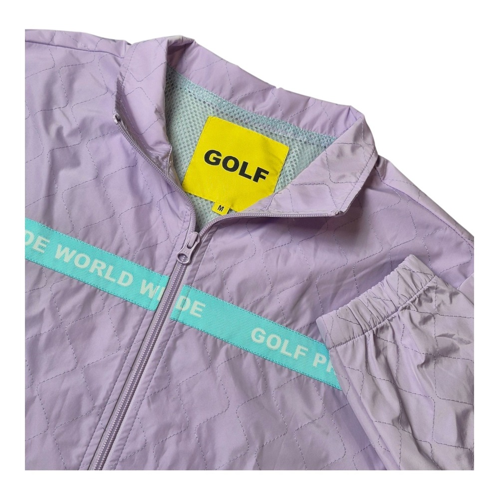 GOLF WANG Men's M Golf Pride World Wide‎ Quilted Jacket Purple Nylon